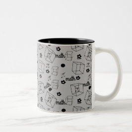Caneca De Café Em Dois Tons Matiz de café com padrão matemático