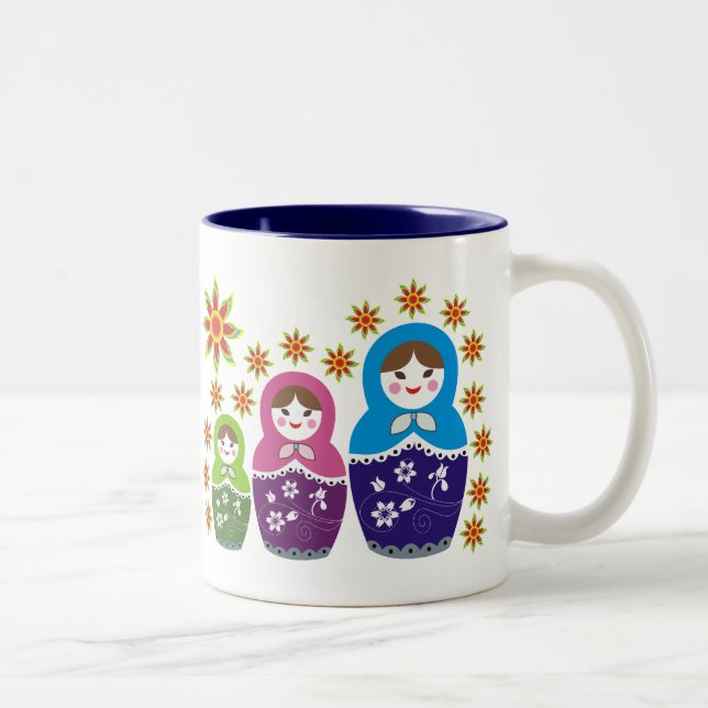 Caneca De Café Em Dois Tons Matryoshka Doll Mugs (Direita)