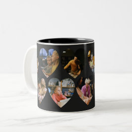 Caneca De Café Em Dois Tons Matte Black Photo Collage Mug with Heart Frames