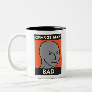 Caneca De Café Em Dois Tons Mau alaranjado do homem