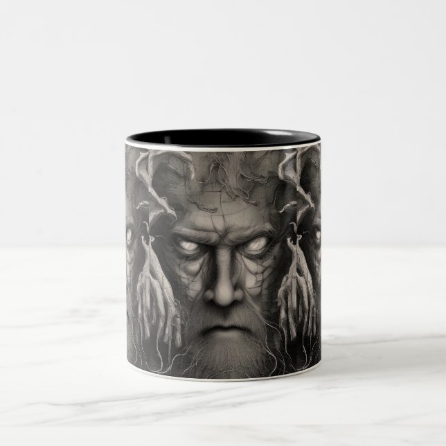 Caneca De Café Em Dois Tons Mau do demônio antigo (Centro)