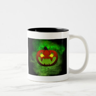 Caneca De Café Em Dois Tons Mau Spooky HalloweenPumpkin