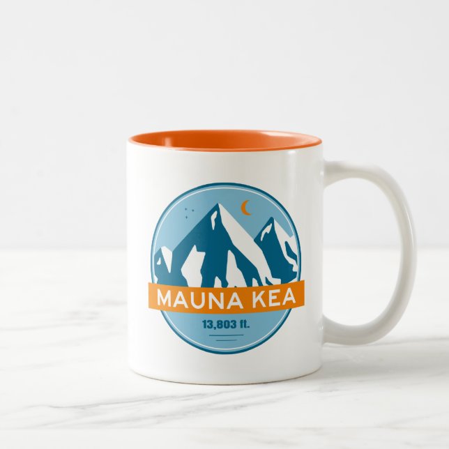 Caneca De Café Em Dois Tons Mauna Kea Hawaii Stars Moon (Direita)