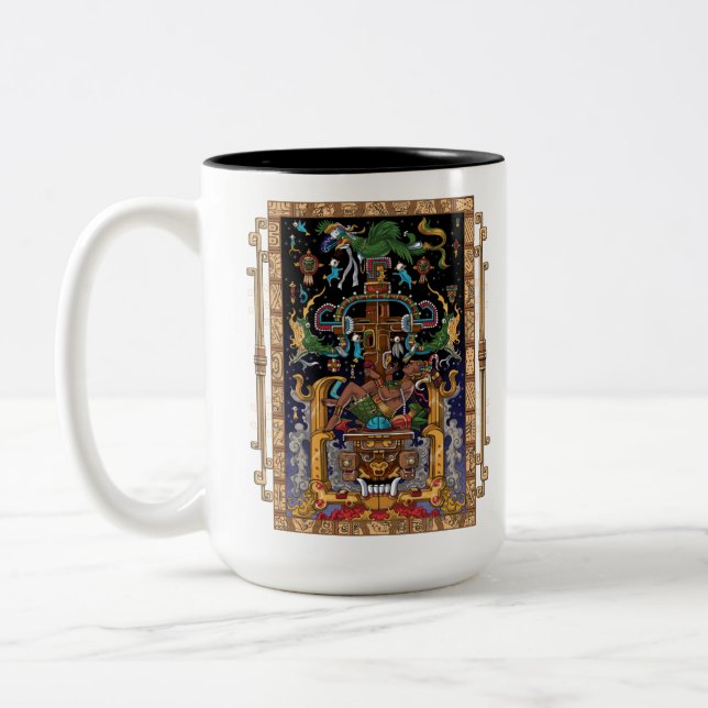 Caneca De Café Em Dois Tons Mayan Astronauta King Pakal (Esquerda)