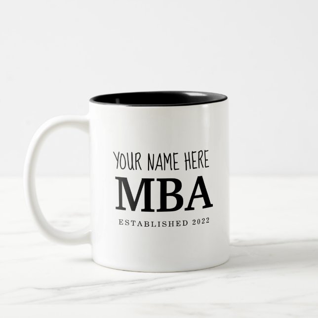 Caneca De Café Em Dois Tons MBA Master of Business Administração Graduação  (Esquerda)