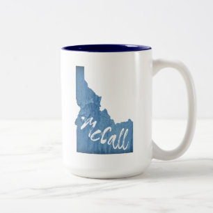 Caneca De Café Em Dois Tons McCall Idaho Wood Grain