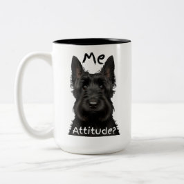 Caneca De Café Em Dois Tons Me Attitude Scottish Terrier