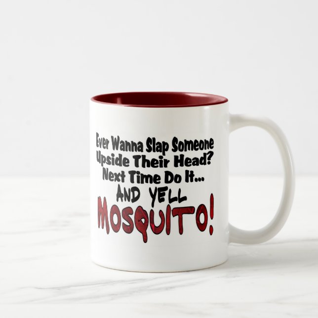 Caneca De Café Em Dois Tons Me Esbofeteie & o Mosquito (Direita)
