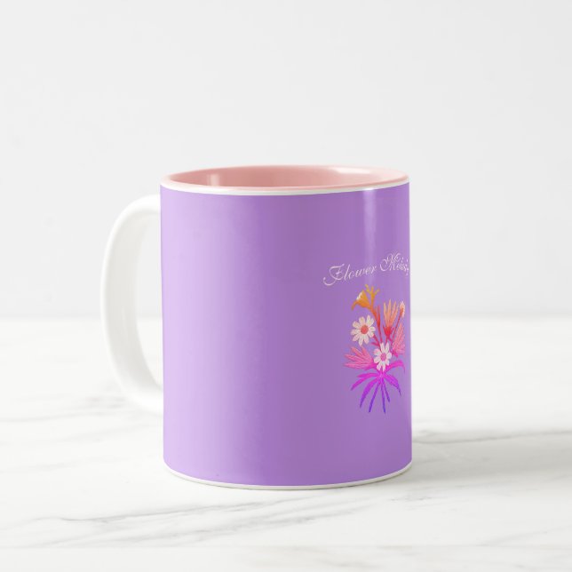 Caneca De Café Em Dois Tons Meadow Flowers Embroidery – Botanical Fantasy Cozy (Frente Esquerda)