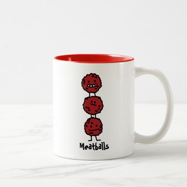 Caneca De Café Em Dois Tons Meatball dos Meatballs empilhado sobre se (Direita)