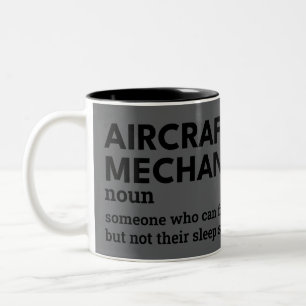 Caneca De Café Em Dois Tons Mecânica de aeronaves - Taça de café de definição 