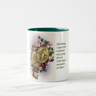 Caneca De Café Em Dois Tons Medalha miraculosa