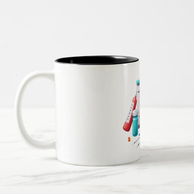 Caneca De Café Em Dois Tons Medical Tools Cartoon Mug (Esquerda)