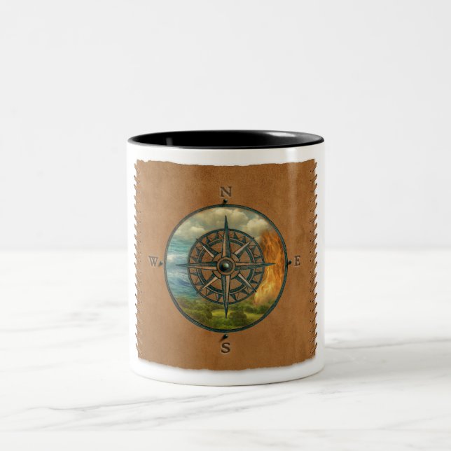 Caneca De Café Em Dois Tons Medicine Wheel Coffee Mug (Centro)