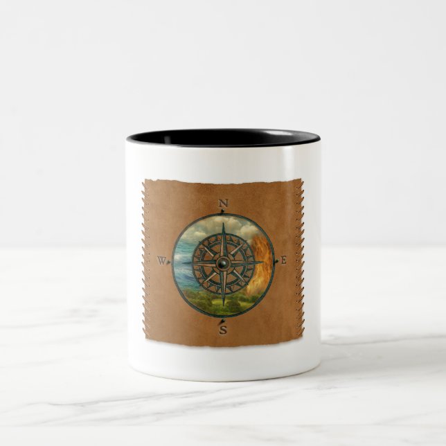 Caneca De Café Em Dois Tons Medicine Wheel Coffee Mug (Centro)