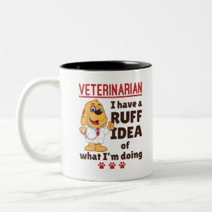 Caneca De Café Em Dois Tons Médico Veterinário Cogtor Ruff Idea