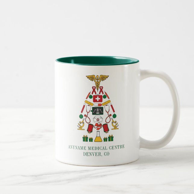 Caneca De Café Em Dois Tons Médicos e Enfermeiras do Centro Médico Natal (Direita)