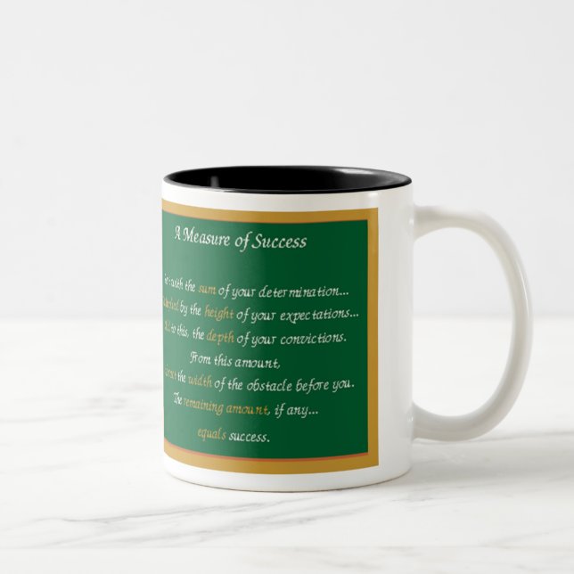 Caneca De Café Em Dois Tons Medidas De Inspiração De Sucesso (Direita)
