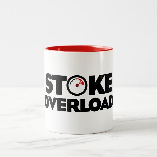 Caneca De Café Em Dois Tons Medidor de Sobrecarga de Stoke (Centro)