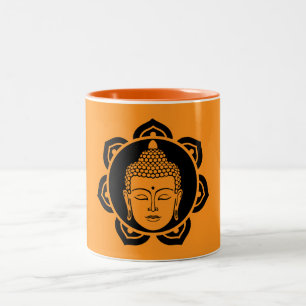 Caneca De Café Em Dois Tons Meditação de Cabeça de Buda