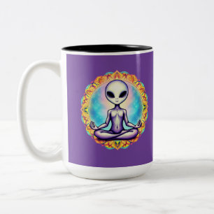 Caneca De Café Em Dois Tons Meditação Galáctica