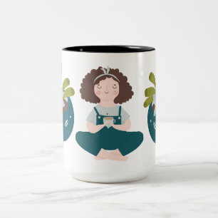 Caneca De Café Em Dois Tons Meditação Home