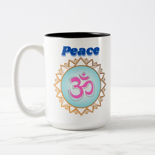Caneca De Café Em Dois Tons Meditação pela Paz (Esquerda)