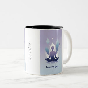 Caneca De Café Em Dois Tons Meditação Respiratória Profunda para Amantes Zen