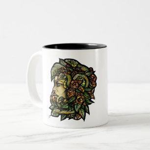 Caneca De Café Em Dois Tons Medusa Green Cobra Gorgon