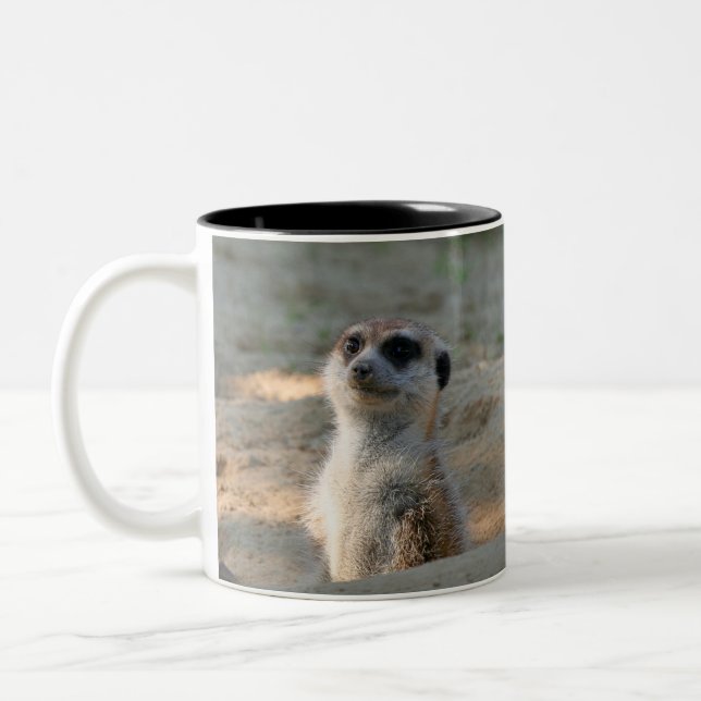 Caneca De Café Em Dois Tons Meerkat 004 (Esquerda)