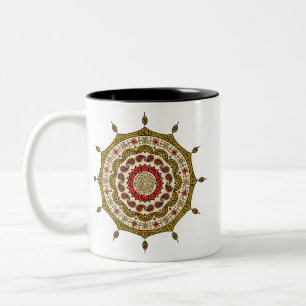 Caneca De Café Em Dois Tons Mehndi Fantasy Dourado Mug