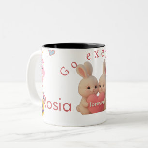 Caneca De Café Em Dois Tons Meia de Natal de Coelho – Charme de Férias Pessoal