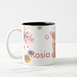 Caneca De Café Em Dois Tons Meia de Natal de Coelho – Charme de Férias Pessoal