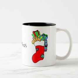 Caneca De Café Em Dois Tons meias de natal