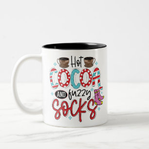 Caneca De Café Em Dois Tons Meias Quentes De Cacau E Felpudo - Frio De Inverno