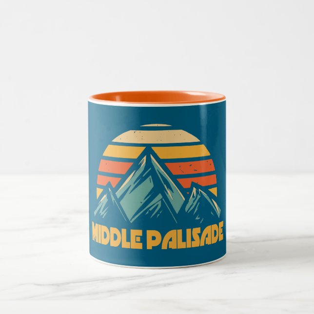 Caneca De Café Em Dois Tons Meio Palisade Califórnia Retro Turquoise (Centro)