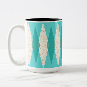 Caneca De Café Em Dois Tons meio século Moderno Argyle Dois Tons