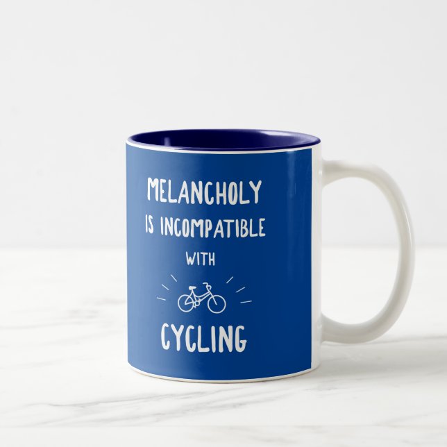 Caneca De Café Em Dois Tons Melancholy É Incompatível Com Ciclismo (Direita)