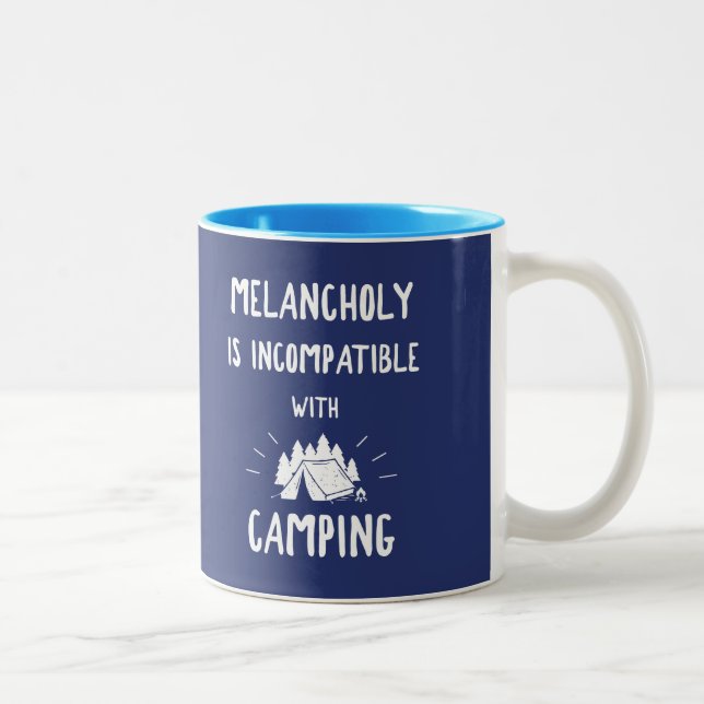 Caneca De Café Em Dois Tons Melancholy É Incompatível Com O Acampamento (Direita)