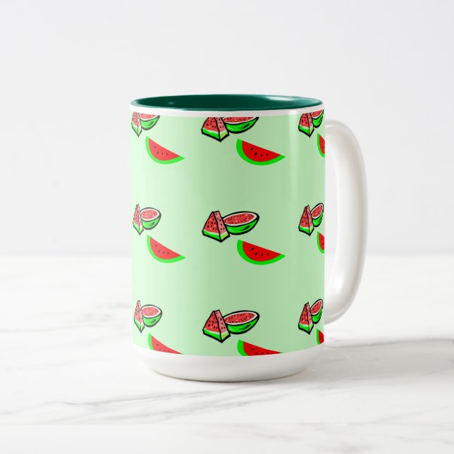 Caneca De Café Em Dois Tons Melancia Café Mug (Frente Esquerda)