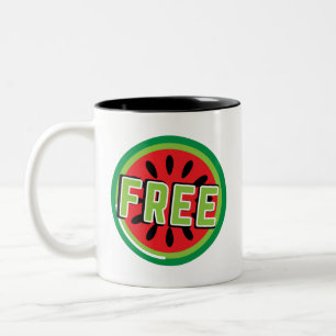 Caneca De Café Em Dois Tons Melancia da Palestina Livre - Liberdade para a Pal