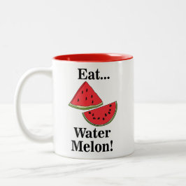 Caneca De Café Em Dois Tons Melancia Fruta Divertida de Verão