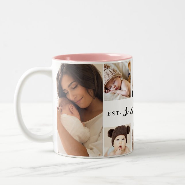 Caneca De Café Em Dois Tons Melhor Abuelito Personalizado Colagem de Foto Ever (Esquerda)