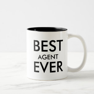 Caneca De Café Em Dois Tons Melhor Agente de Sempre Presente para o escritór