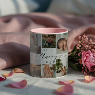 Caneca De Café Em Dois Tons Melhor ama de sempre Colagem de Fotos do Elegant