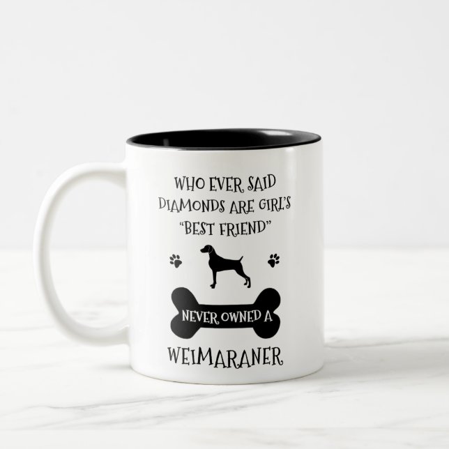 Caneca De Café Em Dois Tons Melhor amigo do Weimaraner (Esquerda)