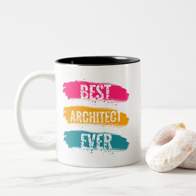 Caneca De Café Em Dois Tons Melhor arquiteto de sempre (Com Donut)