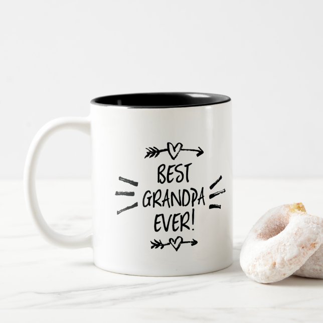 Caneca De Café Em Dois Tons Melhor Avô de Todos (Com Donut)