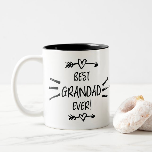 Caneca De Café Em Dois Tons Melhor Avô de Todos (Com Donut)