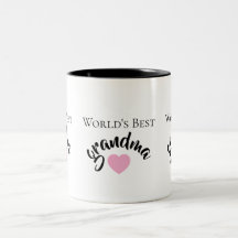 Melhor Avó do Mundo Coração Fofo Branco Elegante